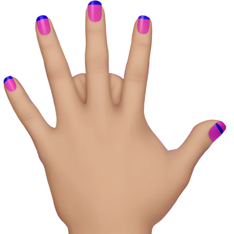Nails with the bisexual flag on them emoji