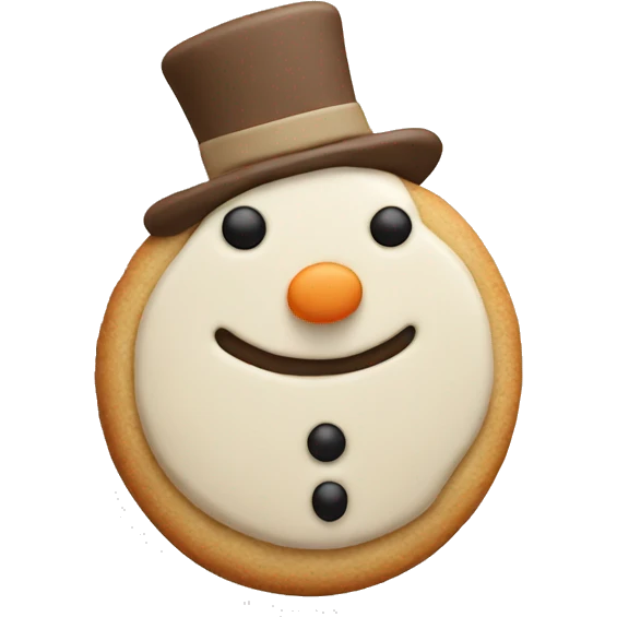 beige neutral snowman cookie emoji