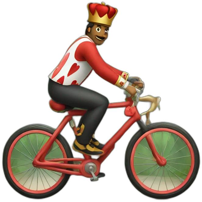 king of hearts riding bicycle emoji