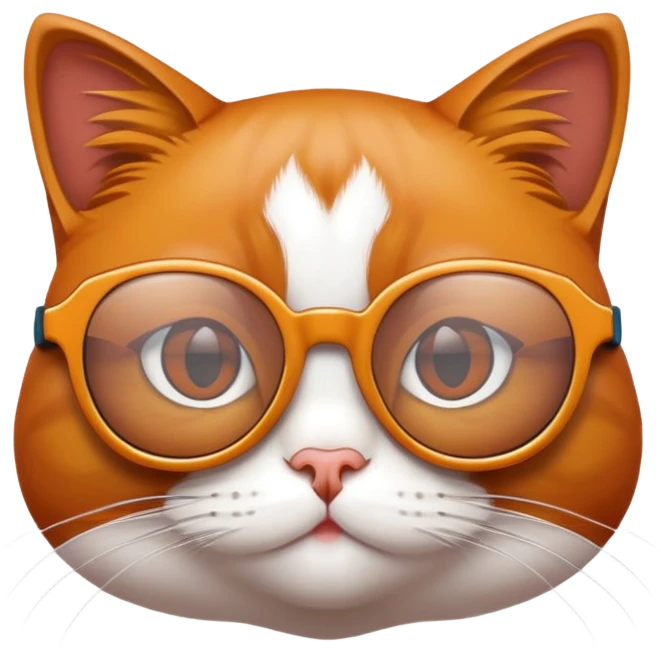 Chat roux avec des lunettes  emoji