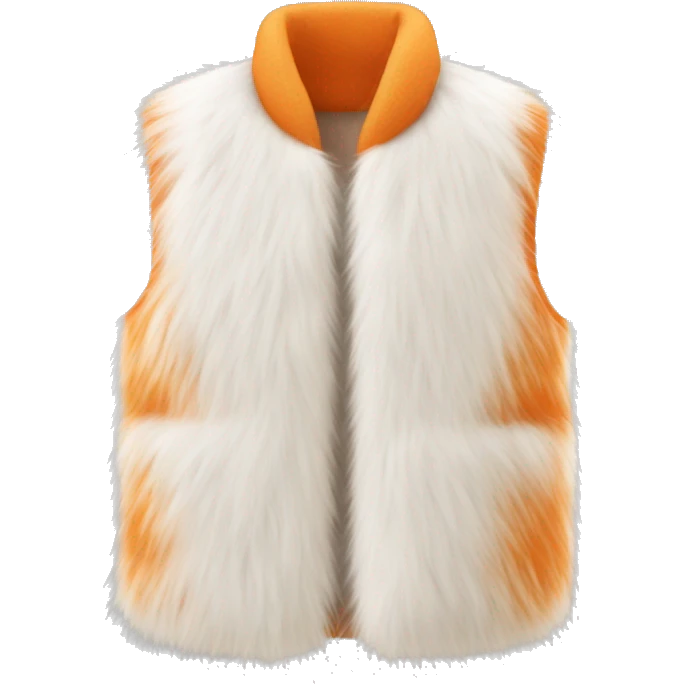 Fur vest white and orange emoji