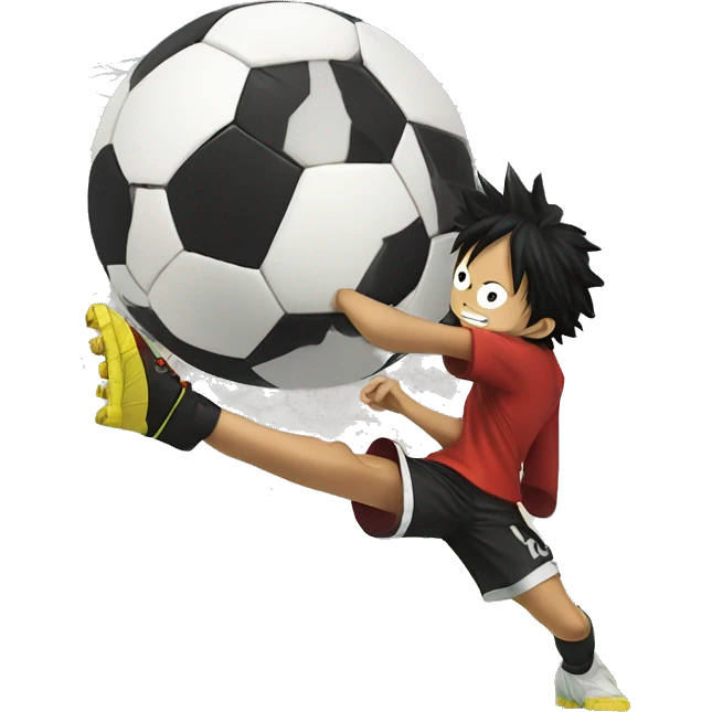 monkey d luffy paying soccer emoji