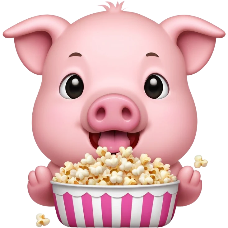 Pig eating popcorn emoji