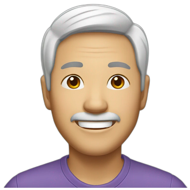 asian 50years old man smile emoji