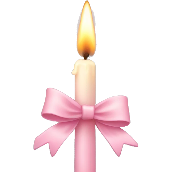 Candle with light pink bow emoji