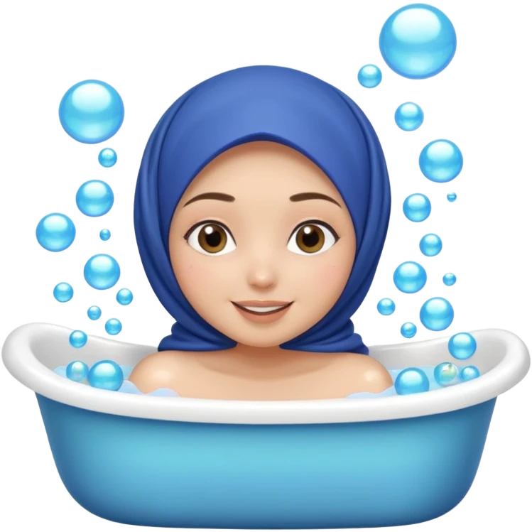 create a hijub girl taking bath emoji