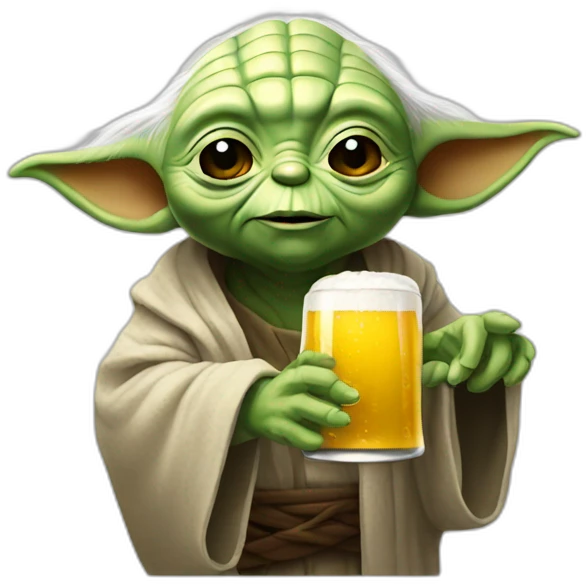 Yoda avec bierre emoji