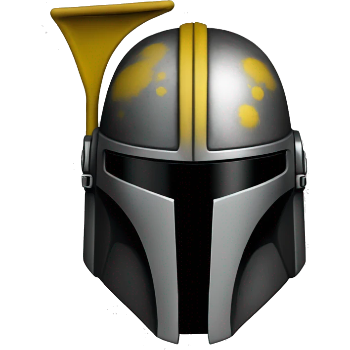 Mandalorian helmet black and yellow with antenna emoji