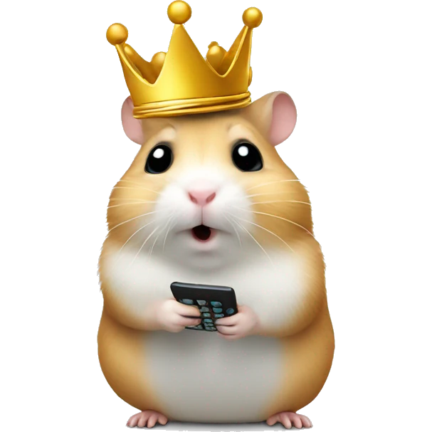 hamster in crown calls on the phone emoji