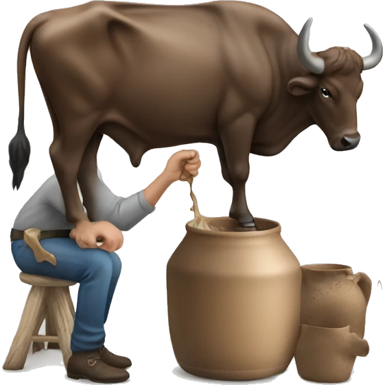 man milking buffalo emoji