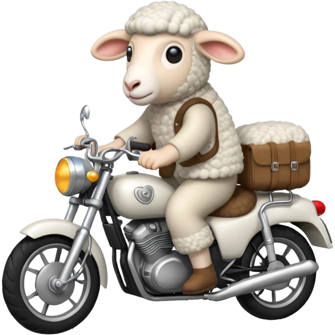 a sheep on a motorbike emoji