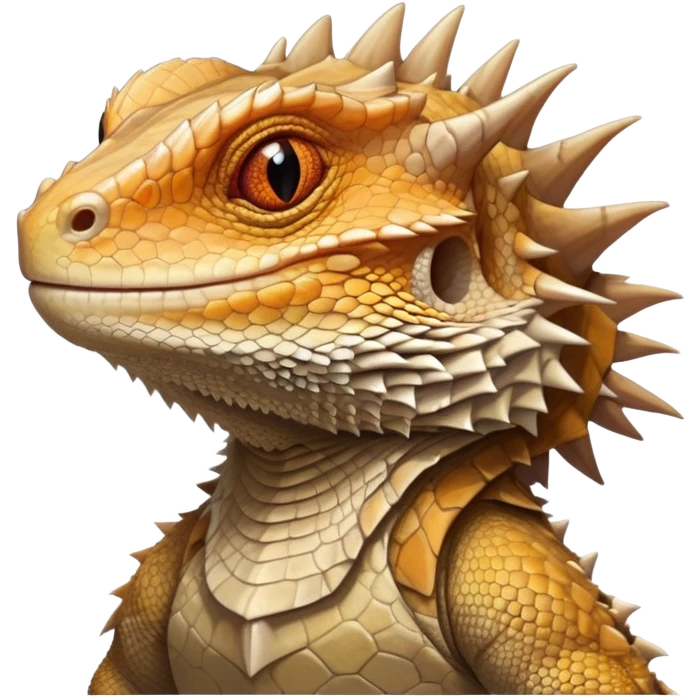 cinematic-noble-bearded-dragon-portrait-emoji,-poised-and-regal,-with-a-robust,-angular-build-and-a-textured,-scaled-hide-in-earthy-olive-and-sandy-tones,-a-prominent-spiky-'beard'-beneath-its-chin-and-a-keen,-alert-gaze,-simplified emoji