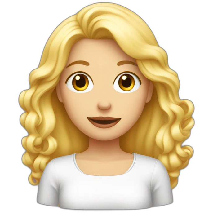 Une blonde qui manger des cœurs emoji
