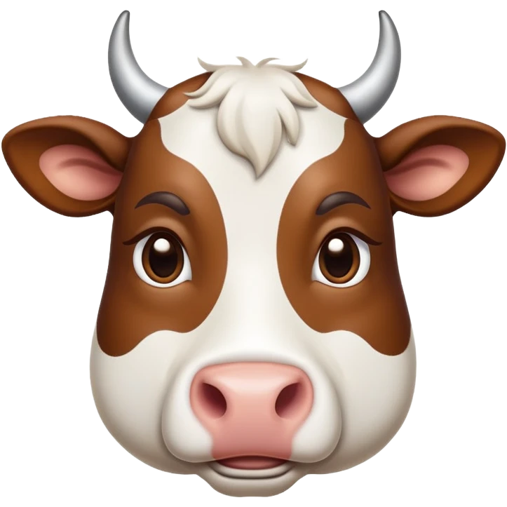 cinematic-noble-brown-and-white-cow-portrait-emoji,-poised-and-regal,-with-a-large,-sturdy-build-and-a-beautifully-patterned-hide-of-rich-brown-accented-by-crisp-white-patches,-deep-set-soulful-brown-eyes,-simplified-yet-sharp-and-sophisticated emoji