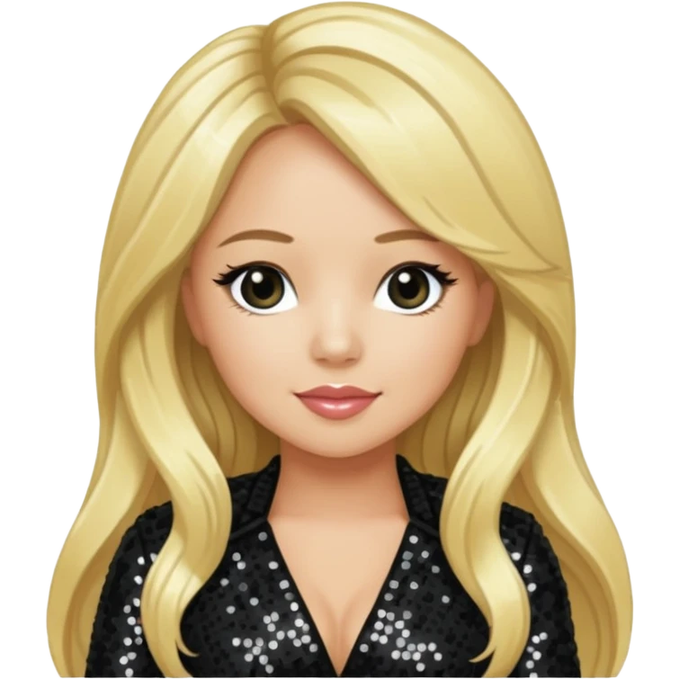 Sabrina Bryan from Cheetah Girls with long blonde hair, black sequin outfit emoji