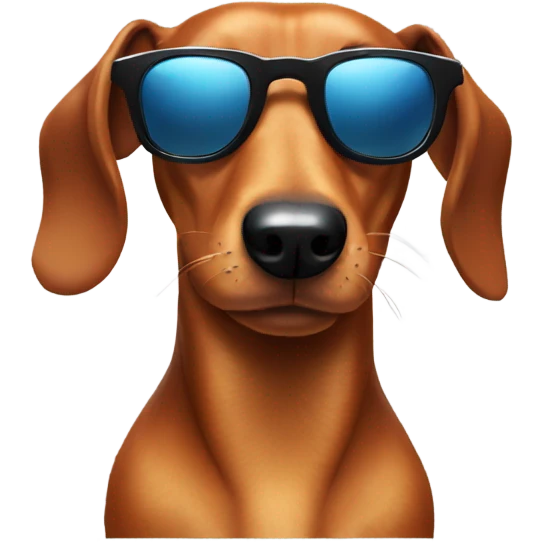 Sausage dog wearing sunglasses emoji