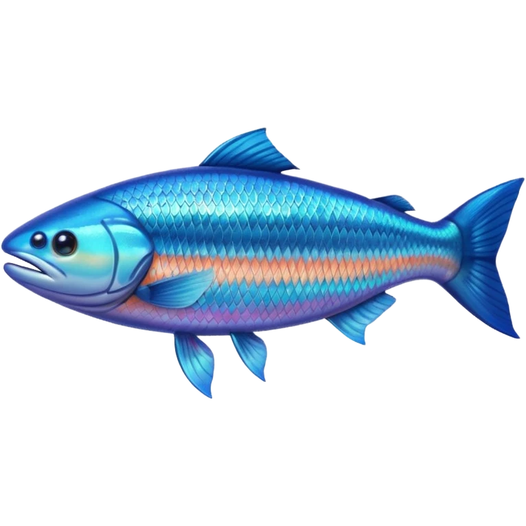 blue salmon fish, side view emoji