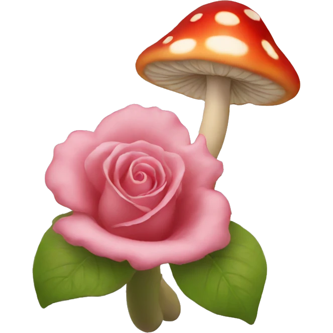 Rose, mushroom emoji