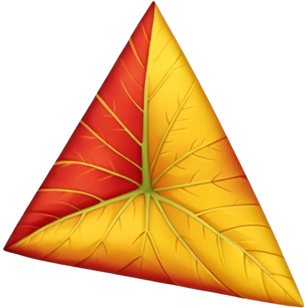 yellow and red triangle leaf  emoji