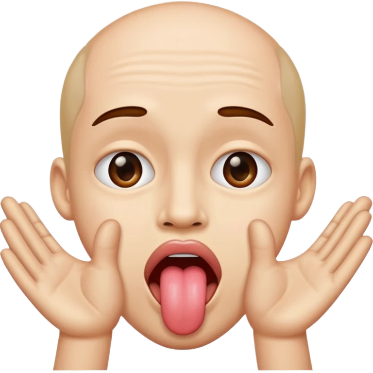 face with 2 hands and a tongue oit emoji