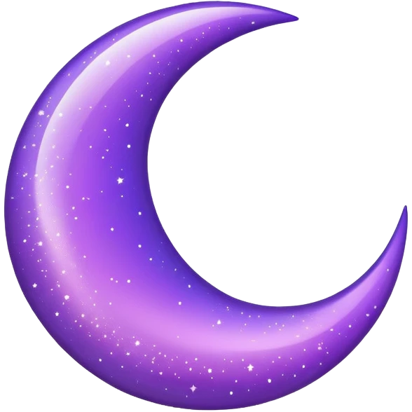Purple crescent moon with sparkles emoji