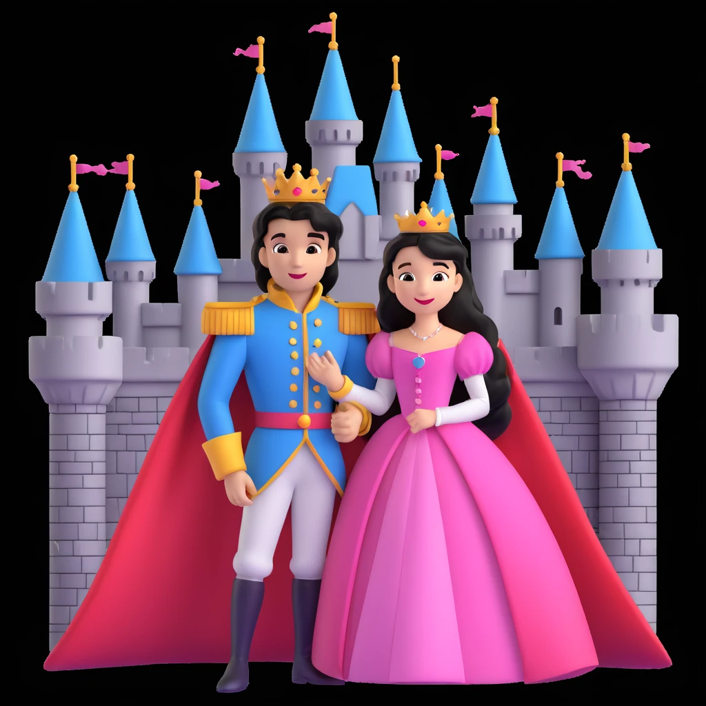 prince and princess disny dress close up photo in castle emoji