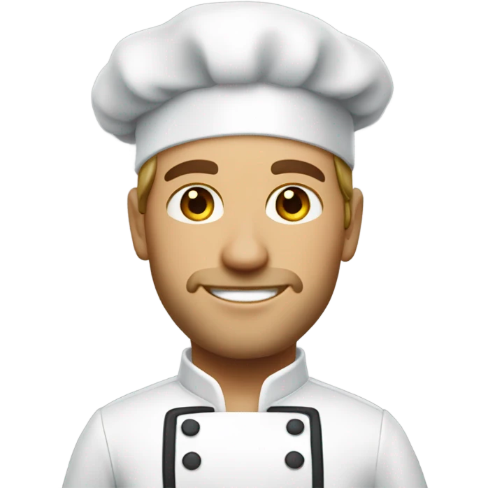Pastry chef man with mi long dark blond hair  emoji