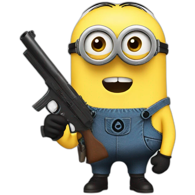 Minion with gun emoji