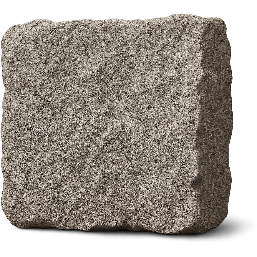 a blocky rectangle of stone, irregular outline, rough surface, no background emoji