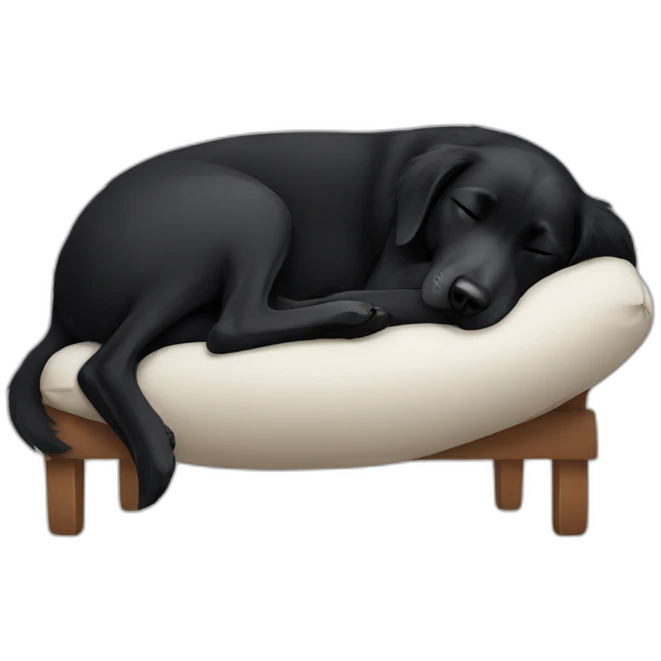 sleeping solid black dog emoji