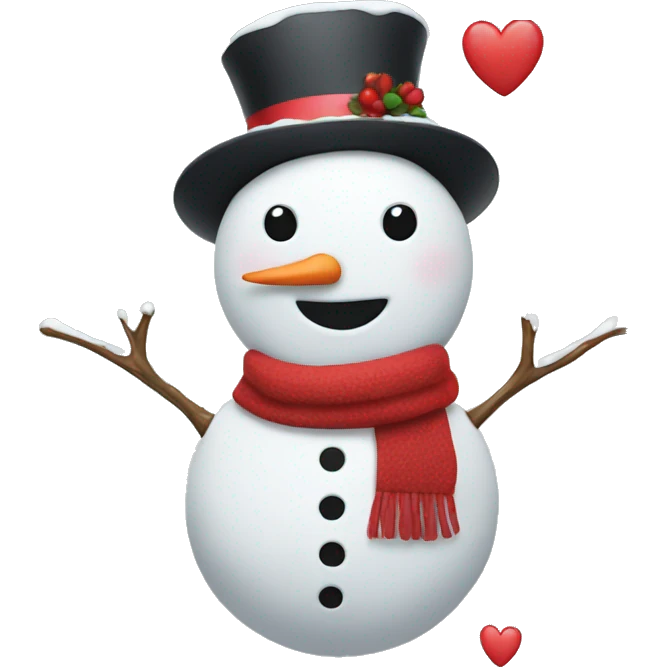 Snowman with hearts  emoji