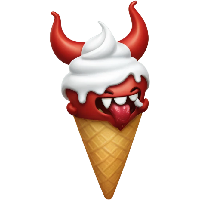 devil licking ice cream emoji