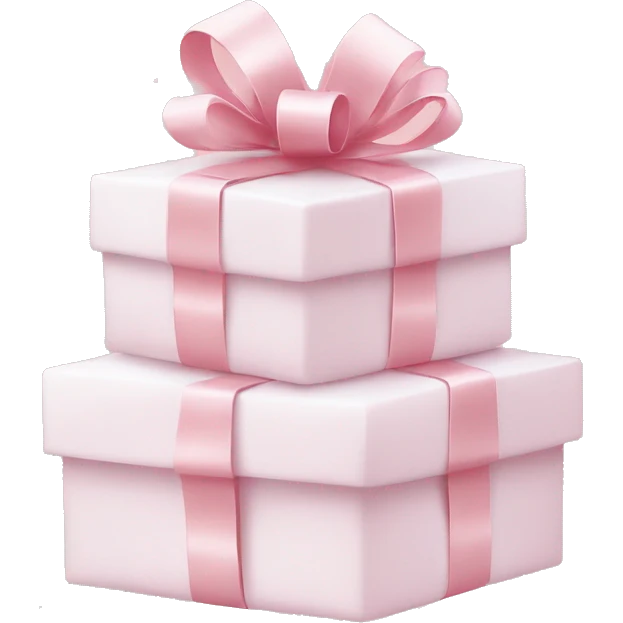 Light pink Christmas gifts under a white Christmas tree  emoji