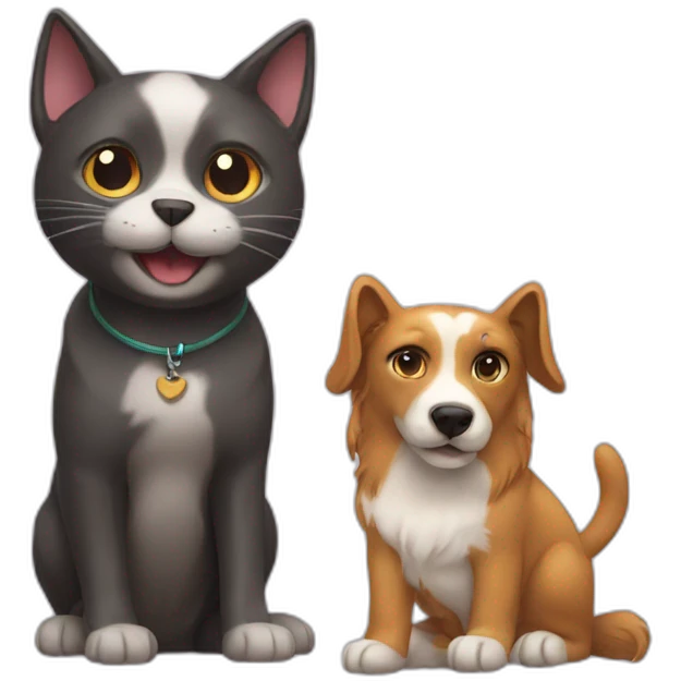cat and dog emoji