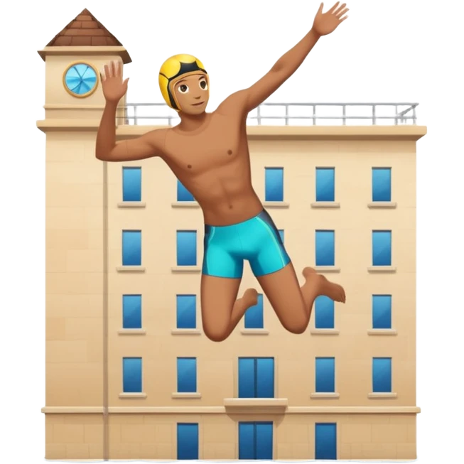 Diving off a building emoji