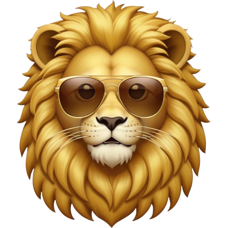 lion with sunglasses, cool pose emoji