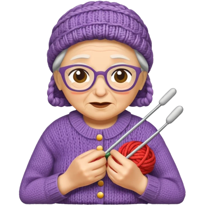 knitting grandma emoji