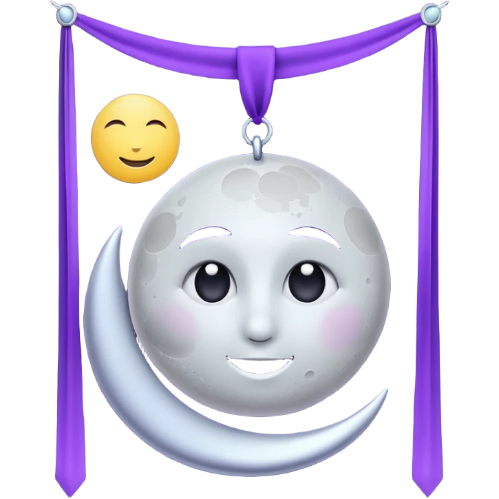 Moon Banner — silver cloth + violet trim emoji