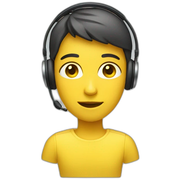 yellow genderless person with headset emoji