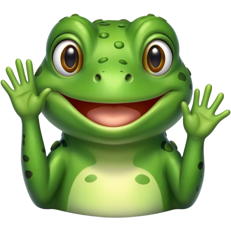 smiling frog waving emoji