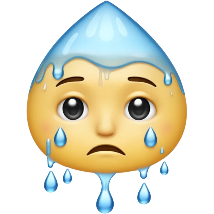 Frown emoji with drooping penis dripping water emoji