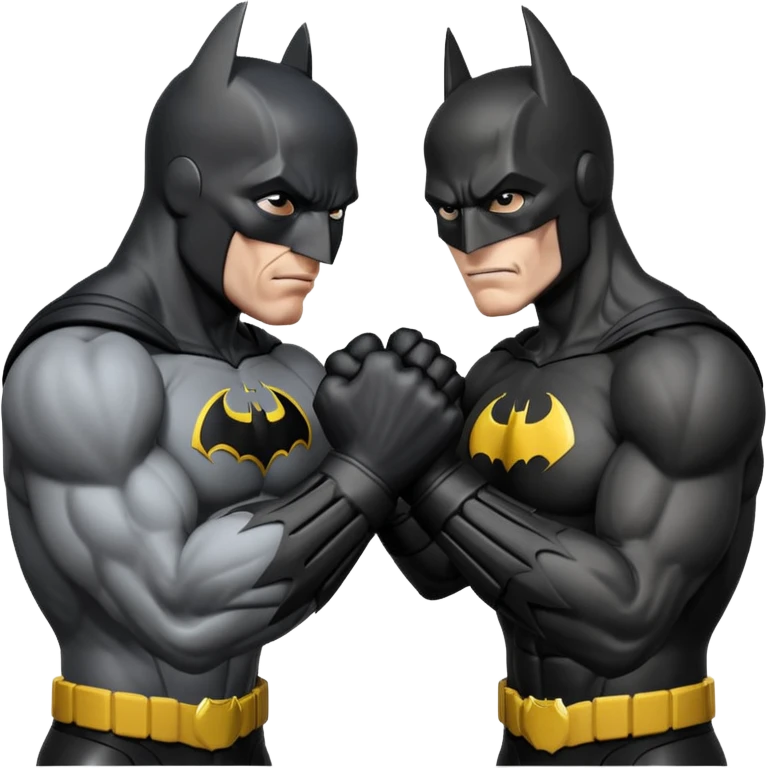 Batman arm wrestling a black Flash emoji