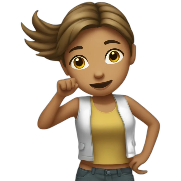 fille qui fait un dab emoji