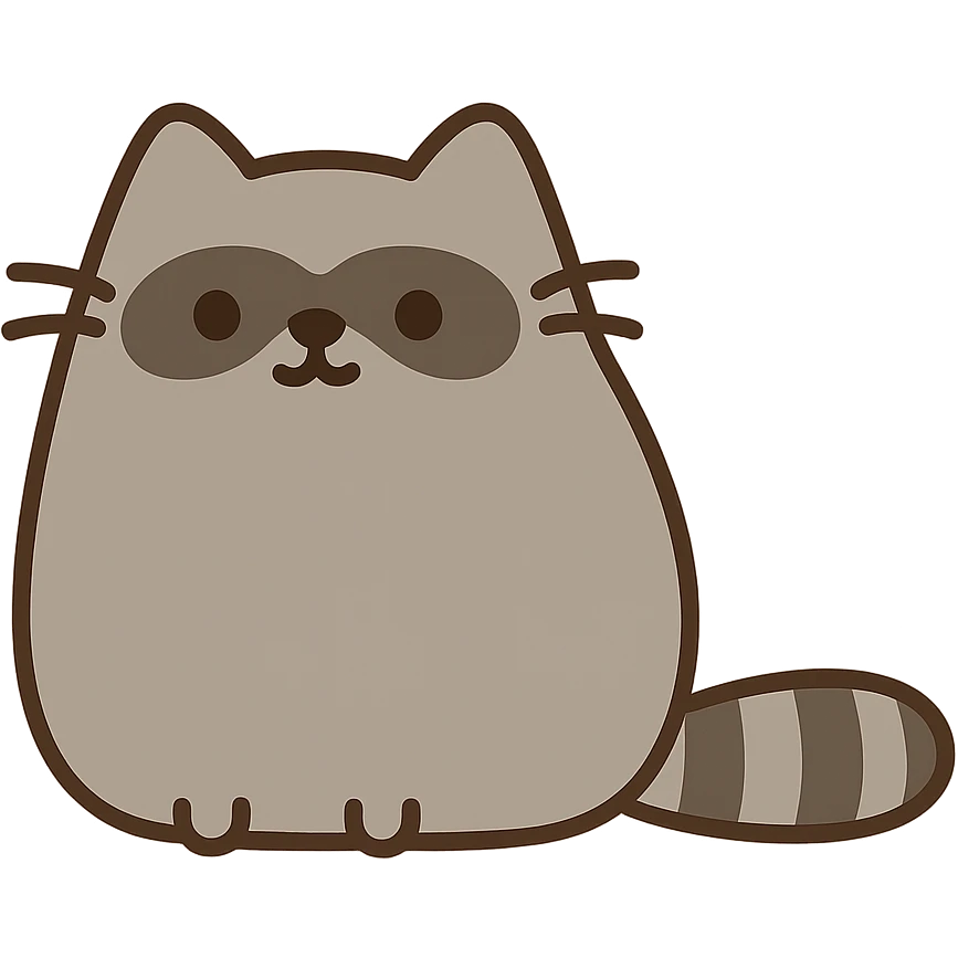 pusheen-style raccoon  emoji