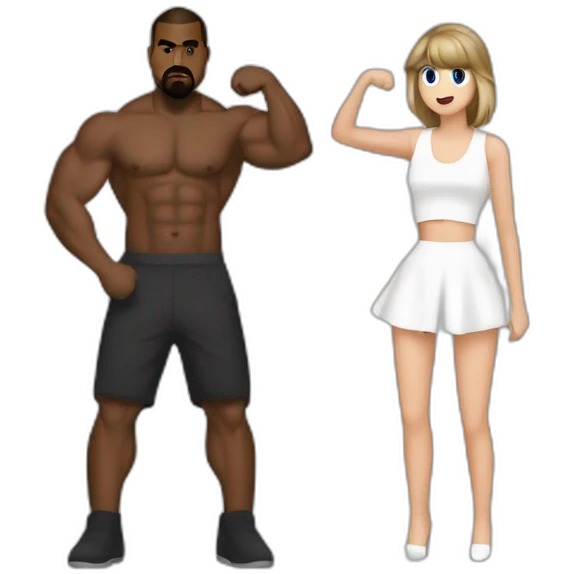 Kanye west flexing his muscles on Taylor Swift emoji