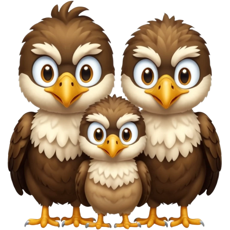 3 Bébés aigle emoji