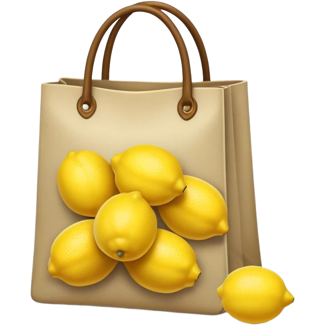 bag holding lemons emoji