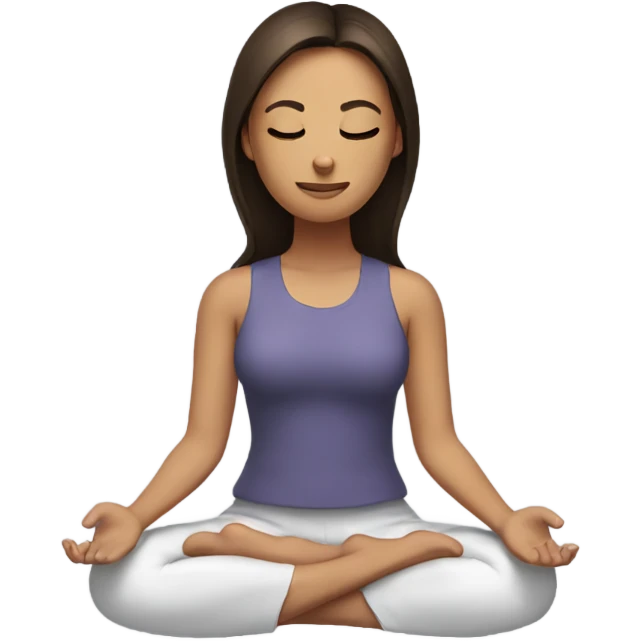 brunette girl meditating emoji