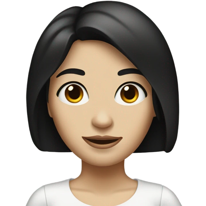 White lady, with arms and legs,  medium black hair  emoji
