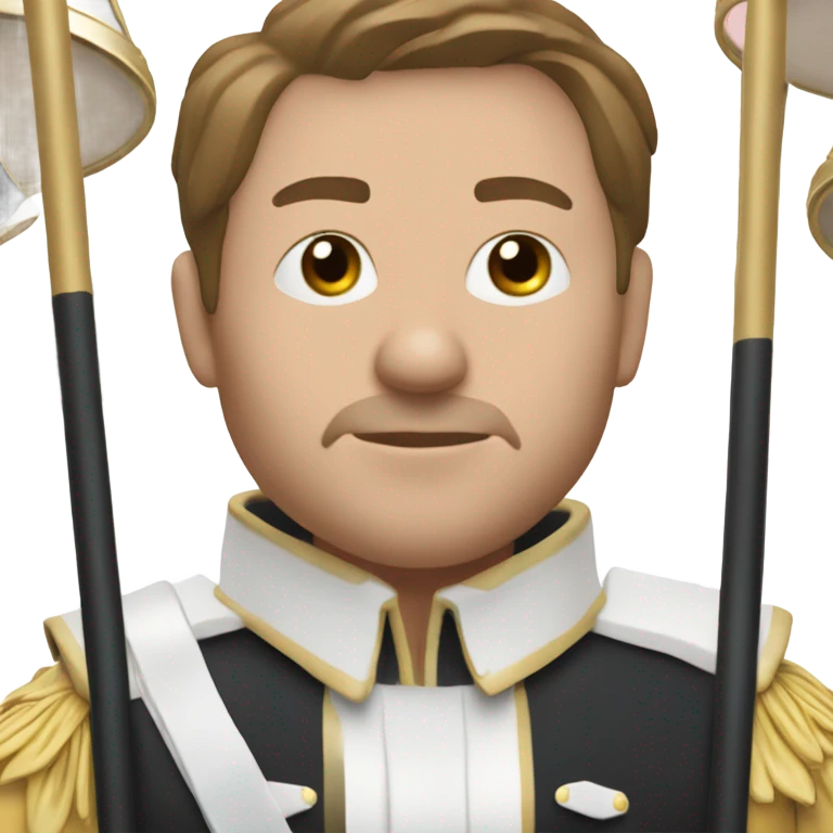 Marching band bass drum 1 player trying to look where they’re going emoji